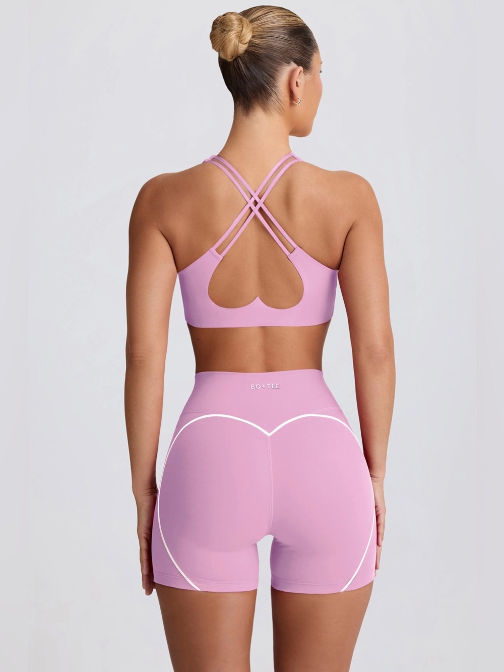 NWT Bo+Tee Soft Active Mini Shorts in Baby Pink